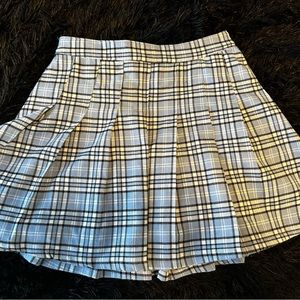 Hollister blue plaid skater skirt